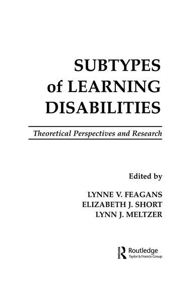 bokomslag Subtypes of Learning Disabilities