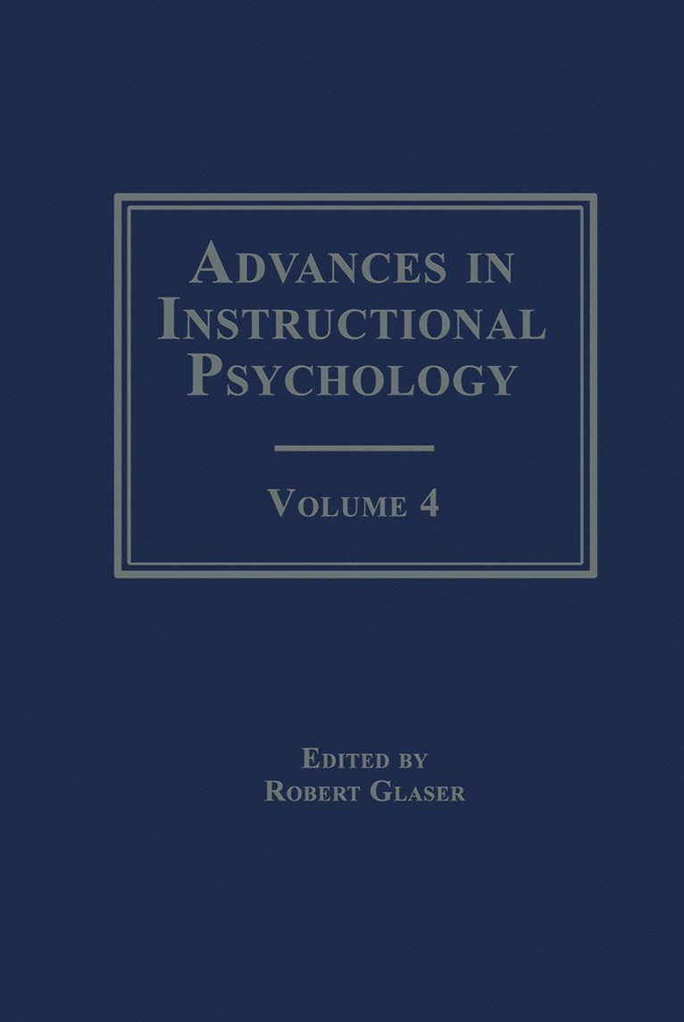 Advances in instructional Psychology 1