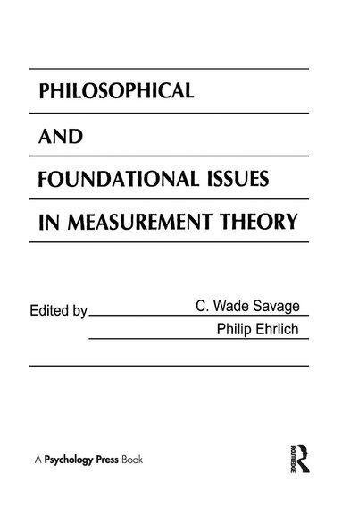 bokomslag Philosophical and Foundational Issues in Measurement Theory