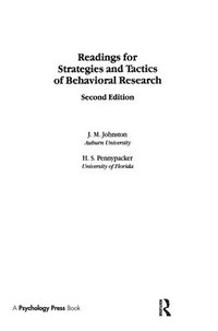 bokomslag Readings for Strategies and Tactics of Behavioral Research