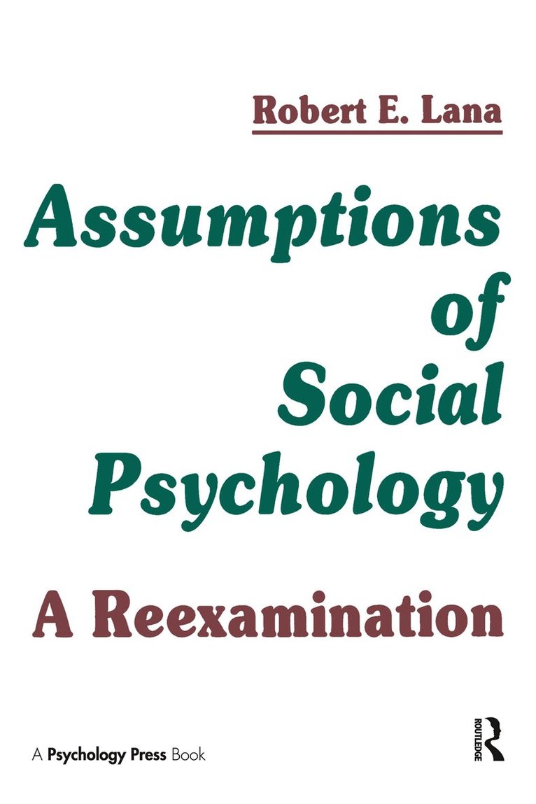 Assumptions of Social Psychology 1