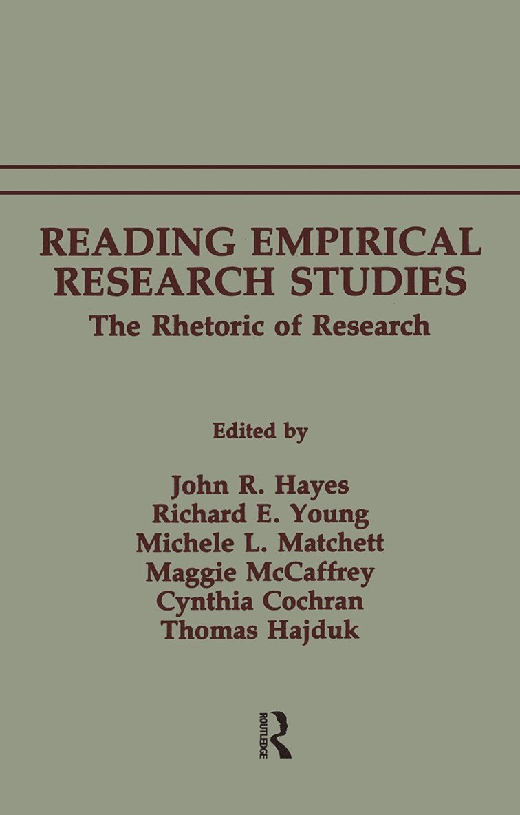 John R. Hayes, Richard E. Young, Michele L. Matchett, Maggie McCaffrey, Cynthia Cochran - Reading Empirical Research Studies, Häftad