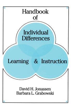 David H. Jonassen, Barbara L. Grabowski - Handbook of Individual Differences, Learning, and Instruction, Inbunden
