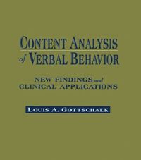 bokomslag Content Analysis of Verbal Behavior