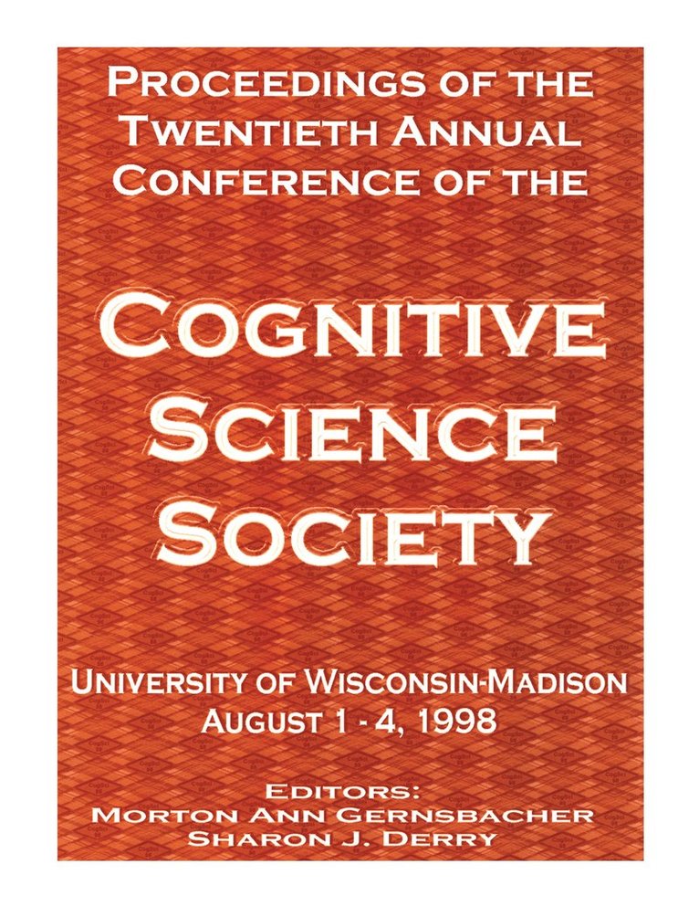 Morton Ann Gernsbacher, Sharon J. Derry - Proceedings of the Twentieth Annual Conference of the Cognitive Science Society, Häftad