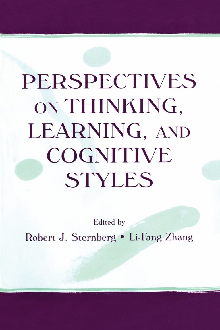 Robert J. Sternberg, Li-fang Zhang, Li-Fang Zhang - Perspectives on Thinking, Learning, and Cognitive Styles, Inbunden
