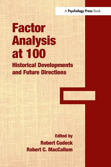 Robert Cudeck, Robert C. MacCallum - Factor Analysis at 100, Häftad