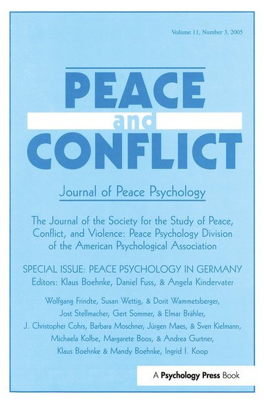 bokomslag Peace Psychology in Germany