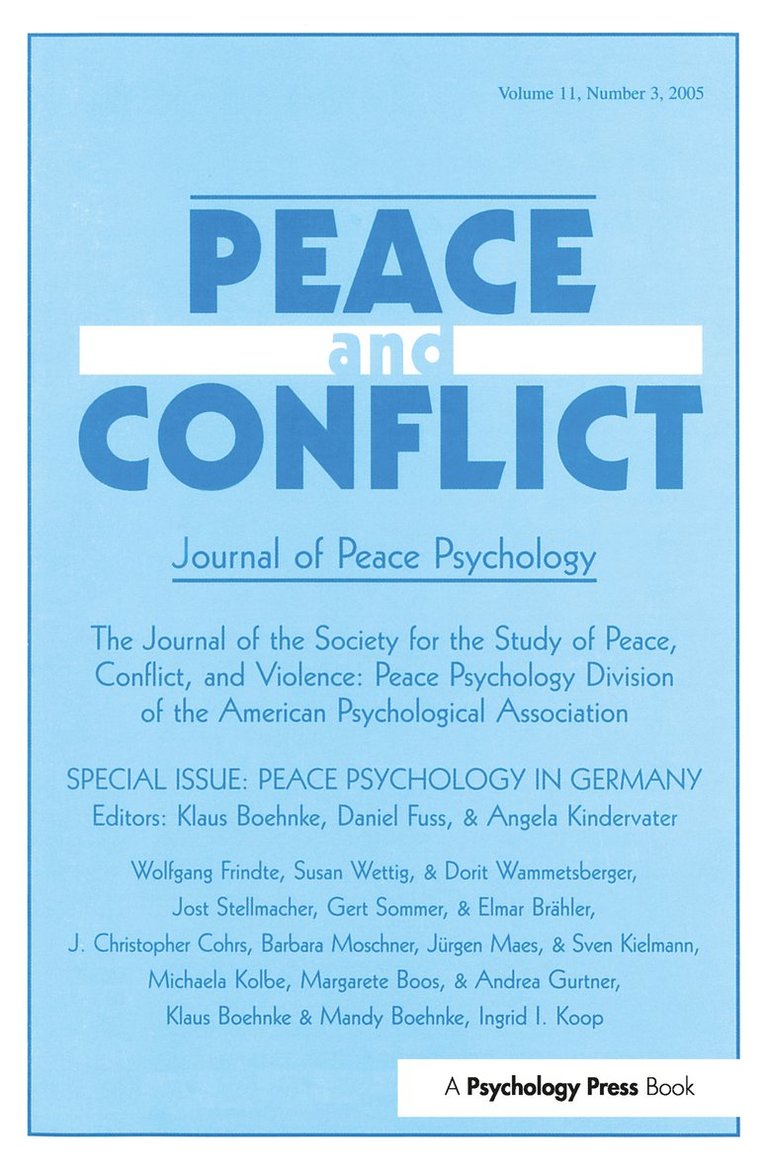 Peace Psychology in Germany 1