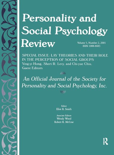 Ying-yi Hong, Sheri R. Levy, Chi-yue Chiu - Lay Theories and Their Role in the Perception of Social Groups, Häftad