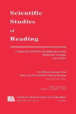 Barbara R. Foorman - Components of Effective Reading Intervention, Häftad
