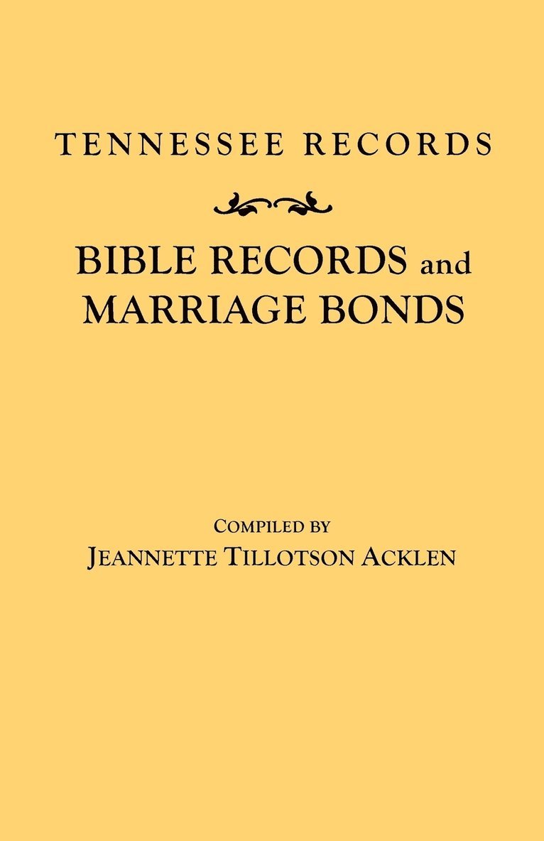 Jeannette Tollotson Acklen, Jeannette Tillotson Acklen, Et Al, et al., Et Al. - Tennessee Records, Häftad