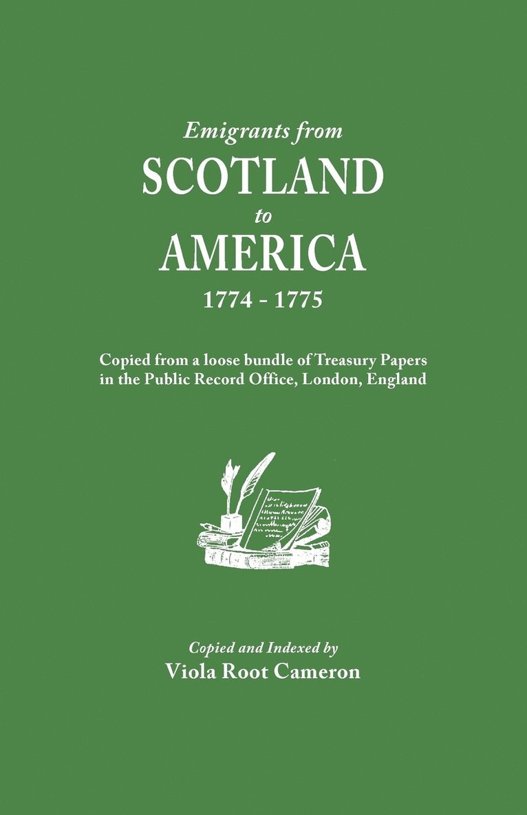 Emigrants from Scotland to America 1774-1775 1
