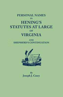 bokomslag Personal Names in Hening's Statutes at Large of Virginia and Shepherd's Continuation