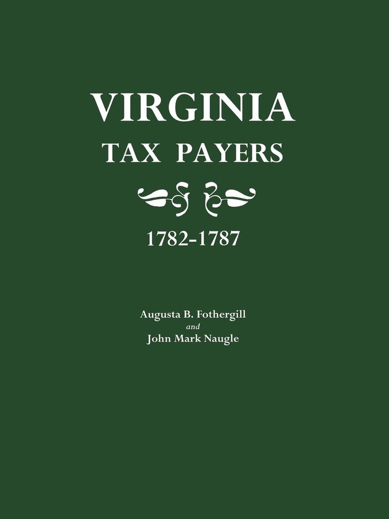 Virginia Tax Payers 1782-1787 1