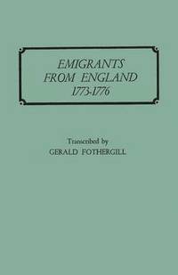 bokomslag Emigrants from England, 1773-1776
