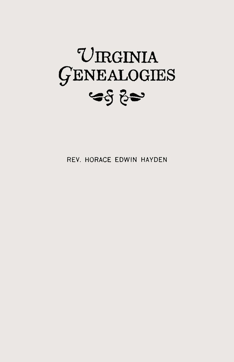 Virginia Genealogies