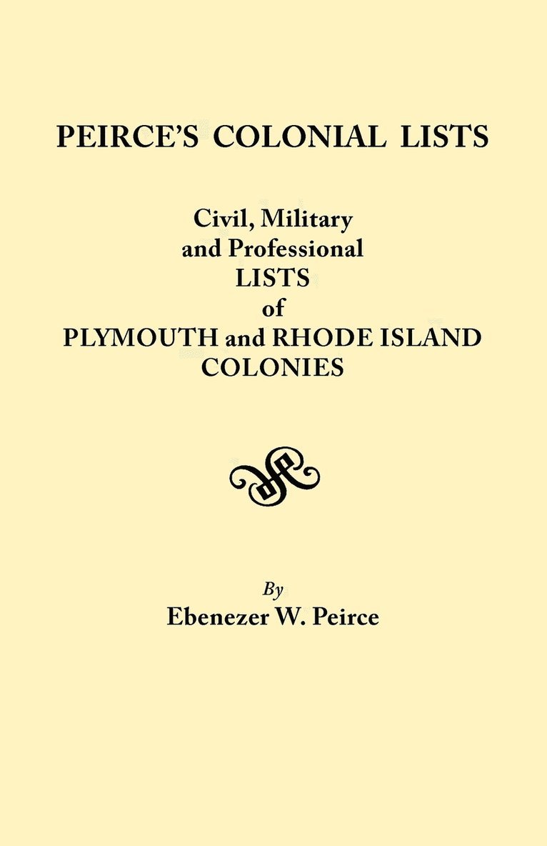 Peirce's Colonial Lists 1