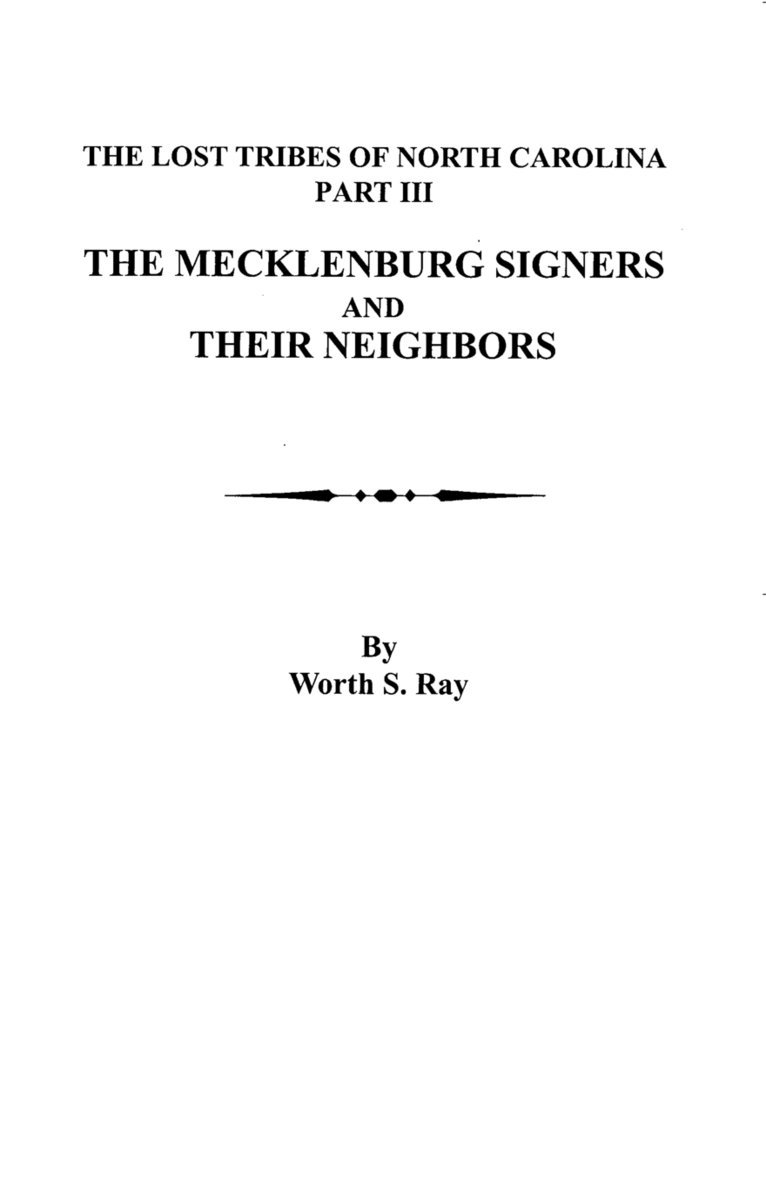Mecklenburg Signers and Their Neighbors