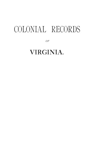 bokomslag Colonial Records Fo Virginia