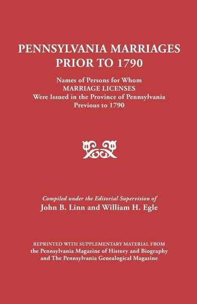 bokomslag Pennsylvania Marriages Prior to 1790