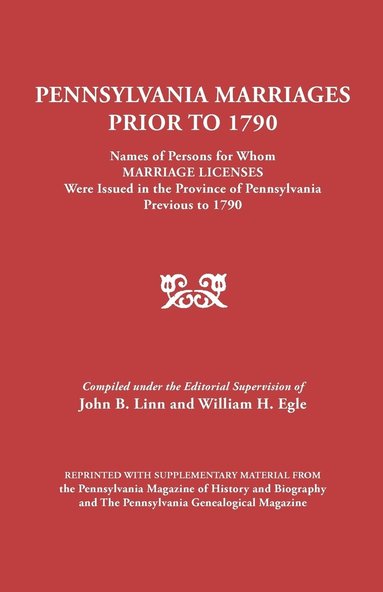 bokomslag Pennsylvania Marriages Prior to 1790