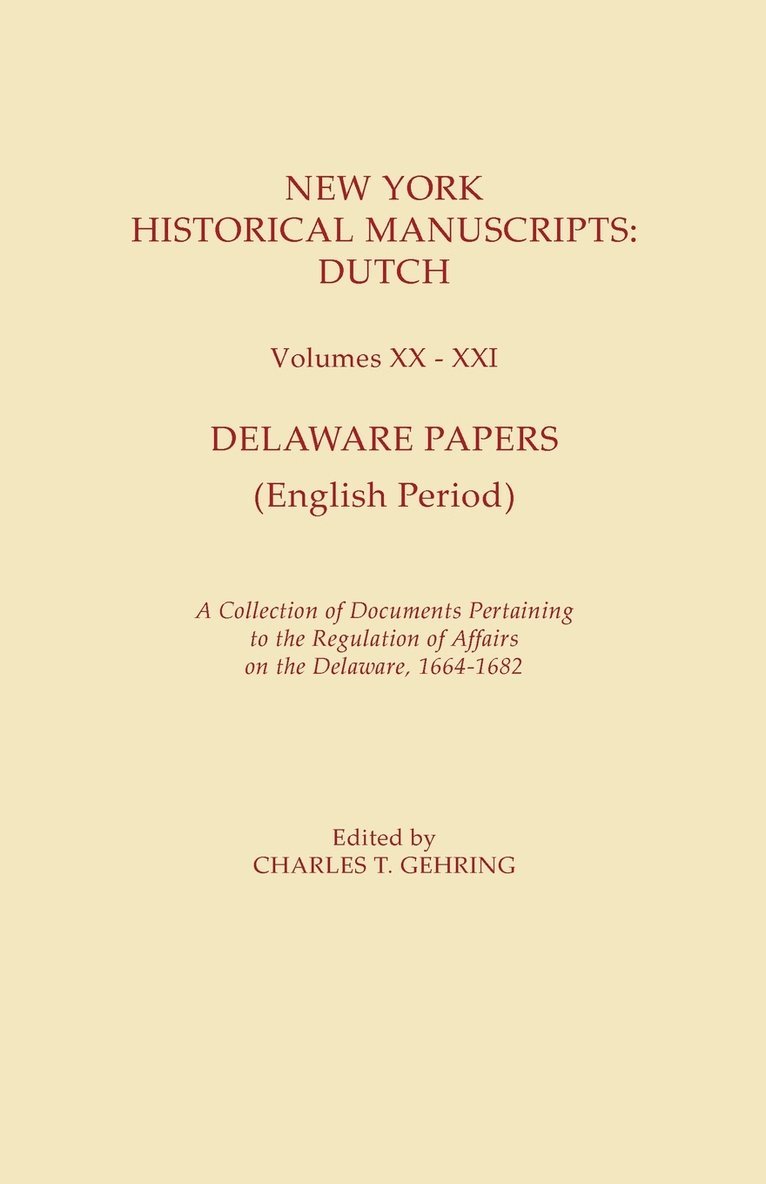 New York Historical Manuscripts 1