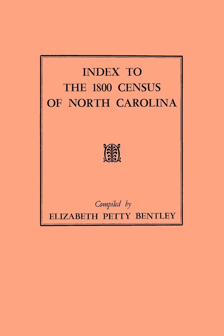 Index to the 1800 Census of North Carolina 1