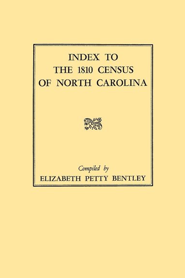 bokomslag Index to the 1810 Census of North Carolina