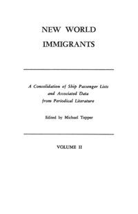 bokomslag New World Immigrants. a Consolidation of Ship Passenger Lists and Associated Data from Periodical Literature. in Two Volumes. Volume II