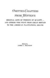 bokomslag Omitted Chapters from Hotten's Original Lists of Persons of Quality
