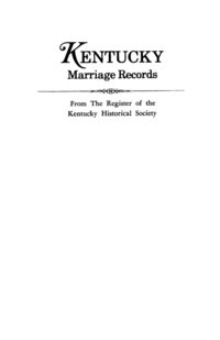 bokomslag Kentucky Marriage Records
