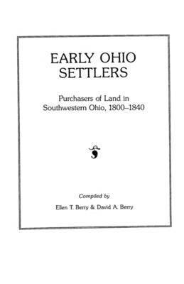 Early Ohio Settlers 1