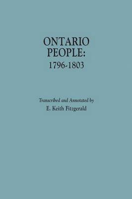 bokomslag Ontario People, 1796-1803