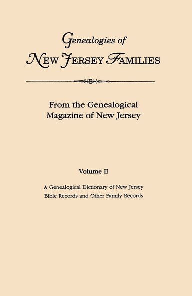 bokomslag Genealogies of New Jersey Families