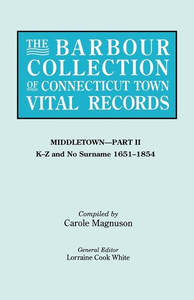 bokomslag The Barbour Collection of Connecticut Town Vital Records. Volume 27