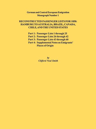 bokomslag Reconstructed Passenger Lists for 1850
