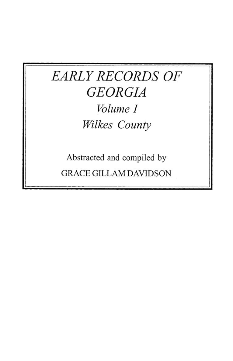 Early Records of Georgia 1