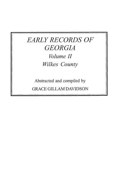 bokomslag Early Records of Georgia