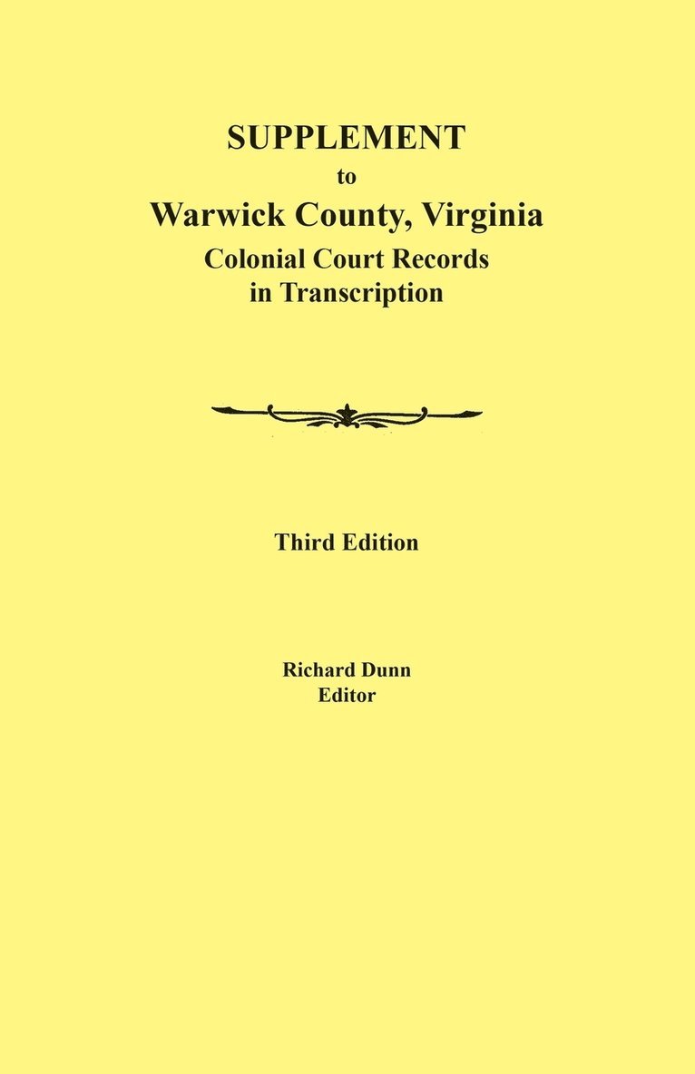 Supplement to Warwick County, Virginia