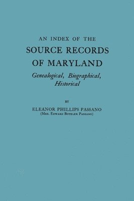 bokomslag Index of the Source Records of Maryland