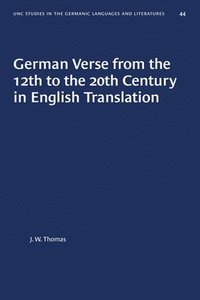 bokomslag German Verse from the 12th to the 20th Century in English Translation