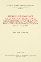 bokomslag Studies in Romance Lexicology, Based on a Collection of Late Latin Documents from Ravenna (A.D. 445-700)