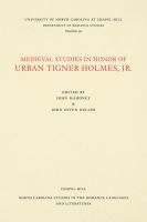 bokomslag Medieval Studies in Honor of Urban Tigner Holmes, Jr.