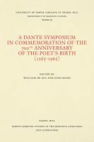bokomslag Dante Symposium in Commemoration of the 700th Anniversary of the Poet's Birth (1265-1965)