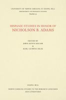 bokomslag Hispanic Studies in Honor of Nicholson B. Adams