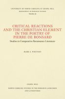 bokomslag Critical Reactions and the Christian Element in the Poetry of Pierre de Ronsard