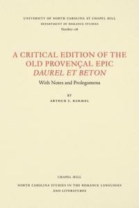 bokomslag A Critical Edition of the Old Provenal Epic Daurel et Beton