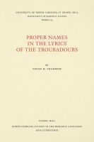 bokomslag Proper Names in the Lyrics of the Troubadours