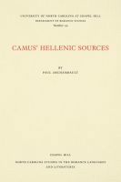 bokomslag Camus' Hellenic Sources